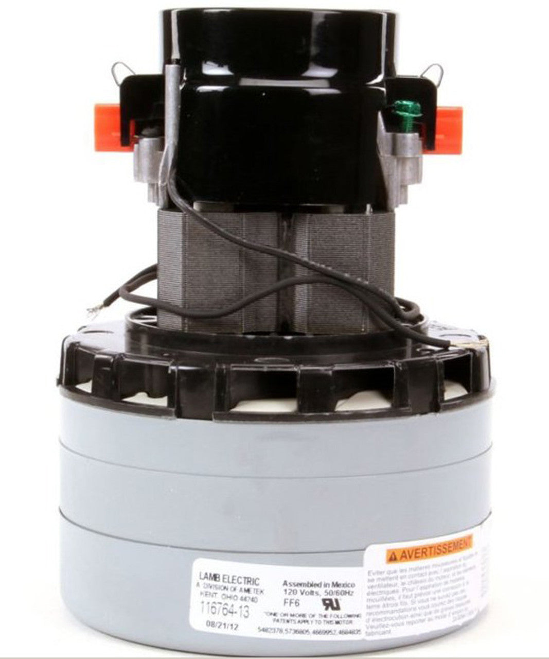Ametek Vacuum Motor 116764-13 - 120v, 3 stage, 5.7" Diameter, Bypass Peripheral