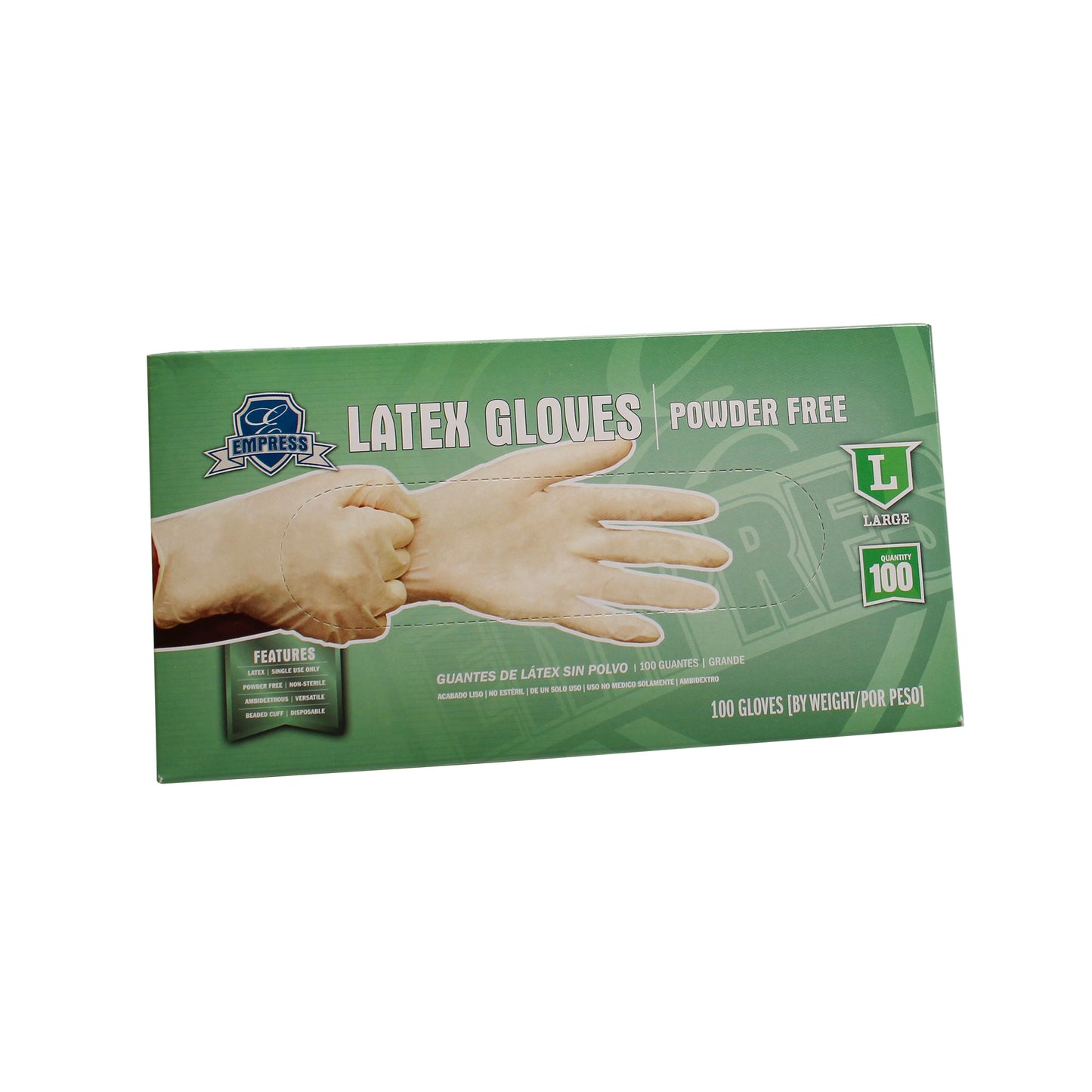 Empress Latex Exam Gloves Powder Free - Small - 100/cs - Mfg #ELPFL2001
