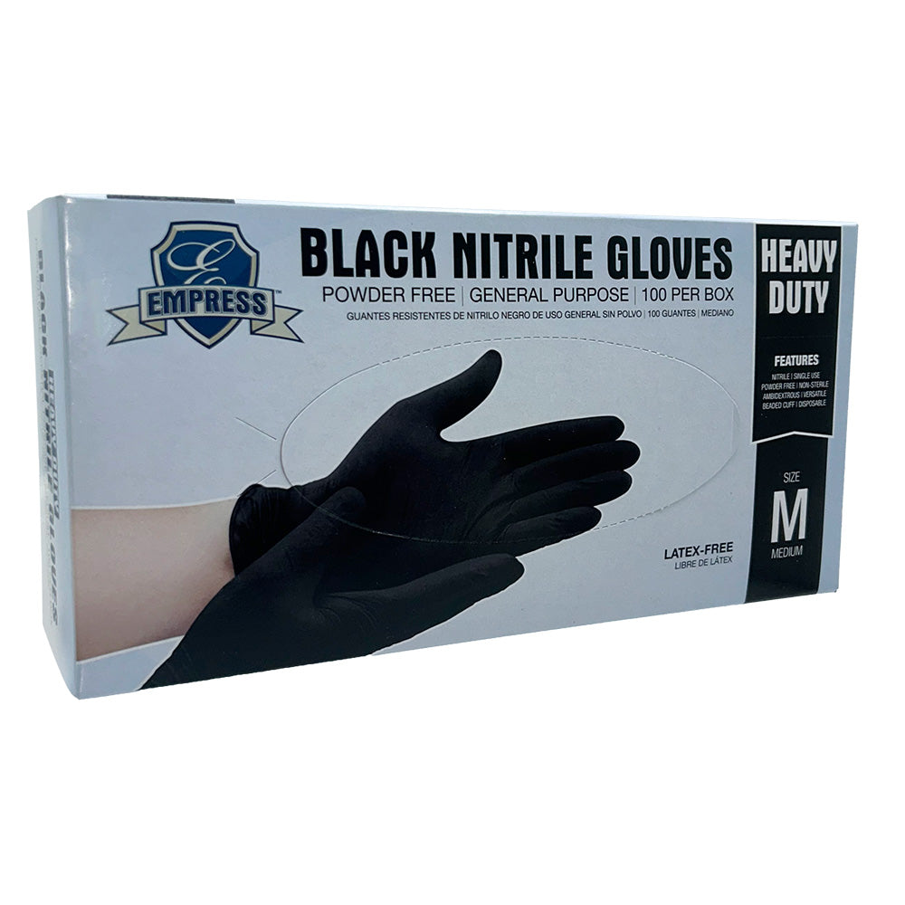 Empress Nitrile General Purpose Exam Glove - 5 mil - Powder Free - Medium - Black - 1000/cs - Mfg #ENHDGPPFBLKM5