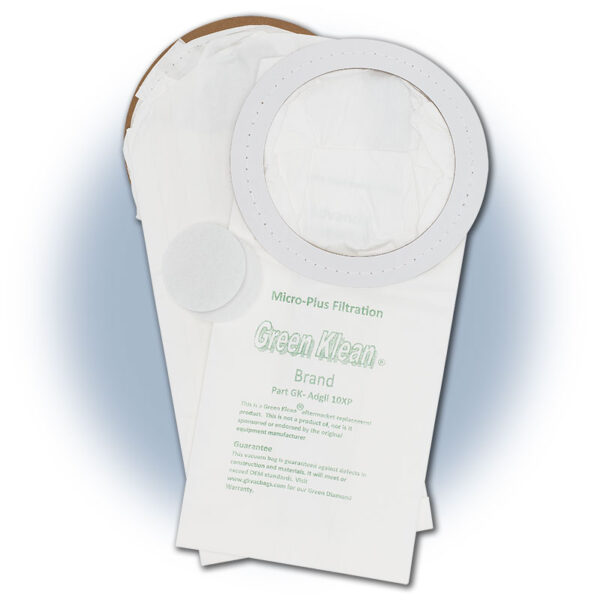 Replacement Vacuum Bags - Advance Adgility 10XP & Nilfisk GD10 (includes 2 filters/pk) - 10 packs of 10 bags/case (100)