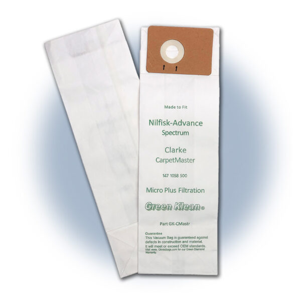 Replacement Vacuum Bags - Advance Spectrum S12, D12, S15, D15, GU Carpetmaster (includes 2 filters/pk) - 10 packs of 10 bags/case (100)