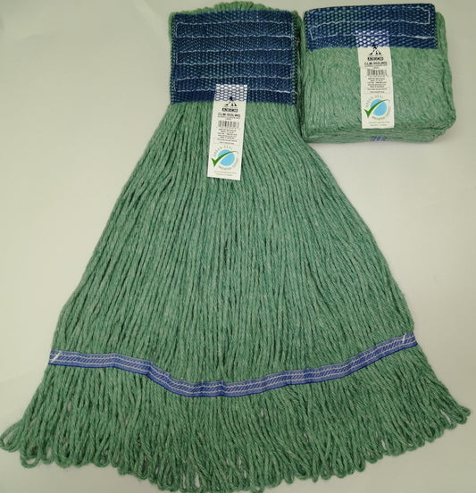 Wet Mop Looped End Cotton/Synthetic Blend - Green - Large - w/ Wide Band - 12/cs - Mfg #CLM-303LWG