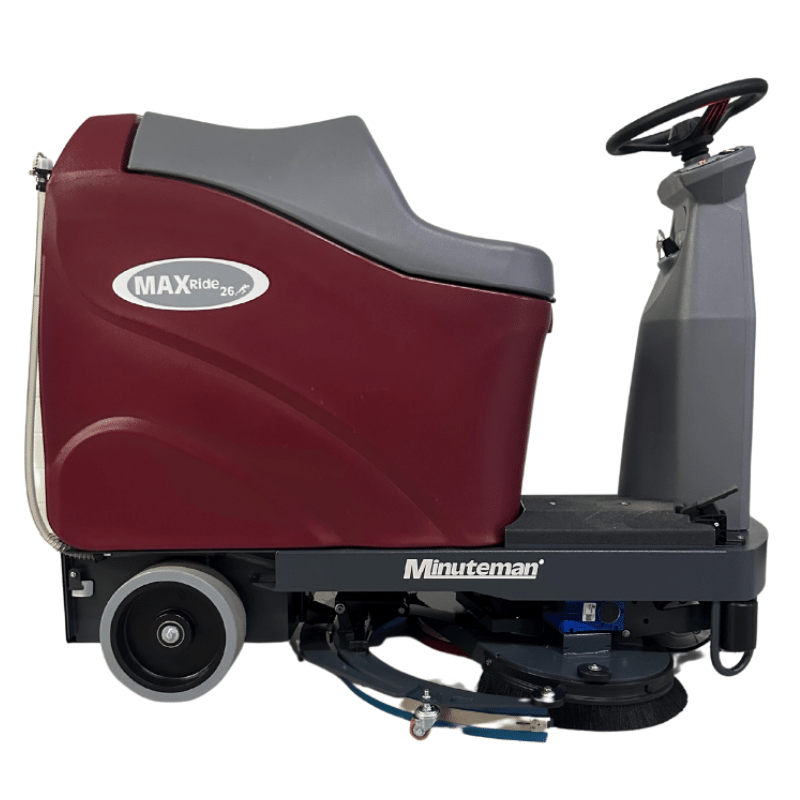 Minuteman Max Ride 26” ECO Disc AutoScrubber w/ 210ah Lead Acid Batteries - Onboard charger w/ Pad Drivers
