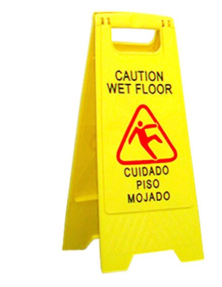 Yellow Plastic Caution Wet Floor Sign - 11.5" - Folding - 10/cs - Mfg #WS-0001