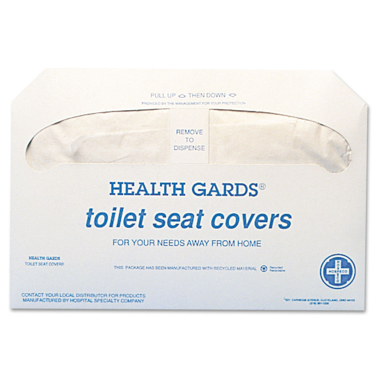 Hospeco Health Gards Toilet Seat Covers - White - 1/2 fold - 5000/cs - Mfg #HG-5000