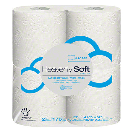 Sofidel Heavenly Soft Bath Tissue - 2ply - 4" x 4" - 176 sheets per roll - 96/cs - Mfg #410233