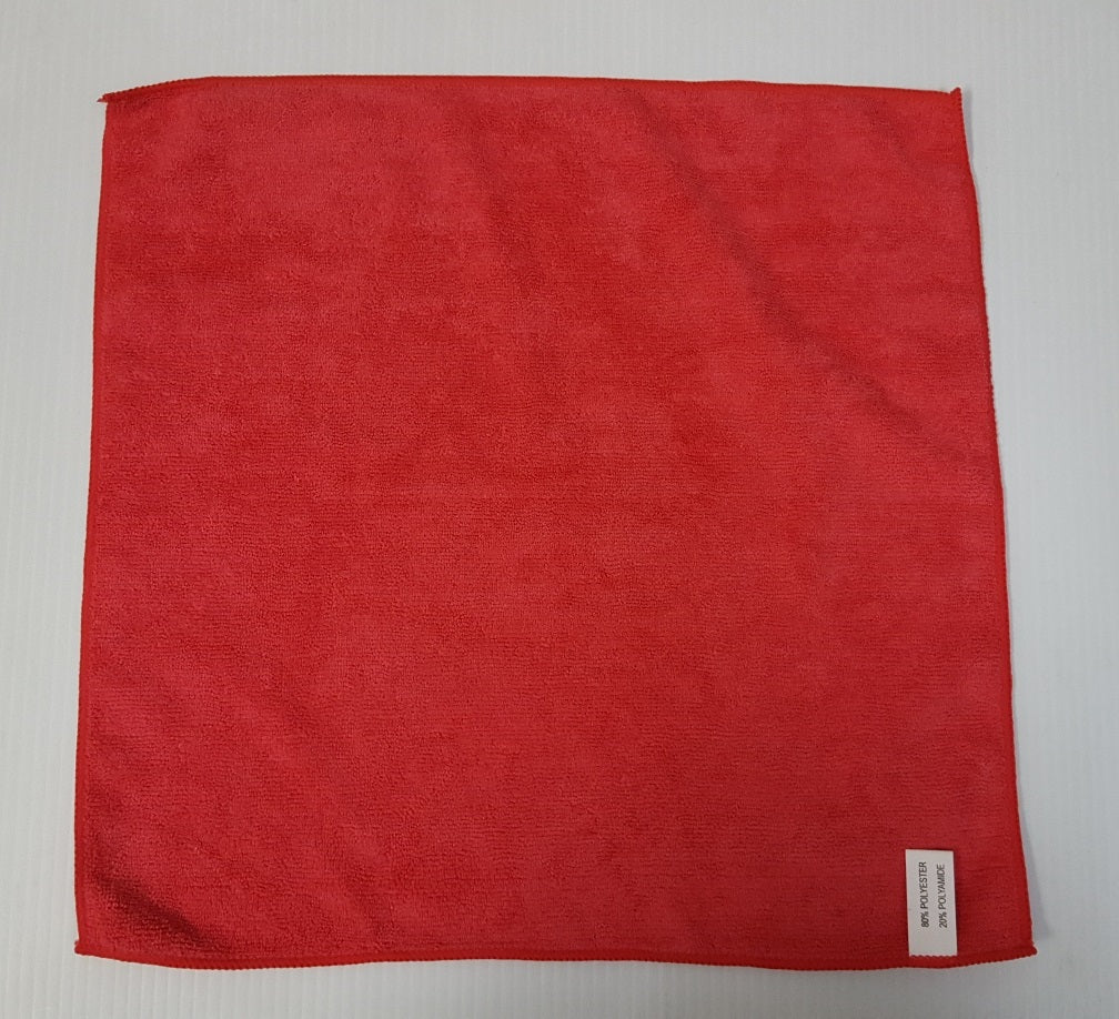 Microfiber Cloth 16 x 16 - 300 Gram - Red - 25/cs - Mfg #MS-RD40300