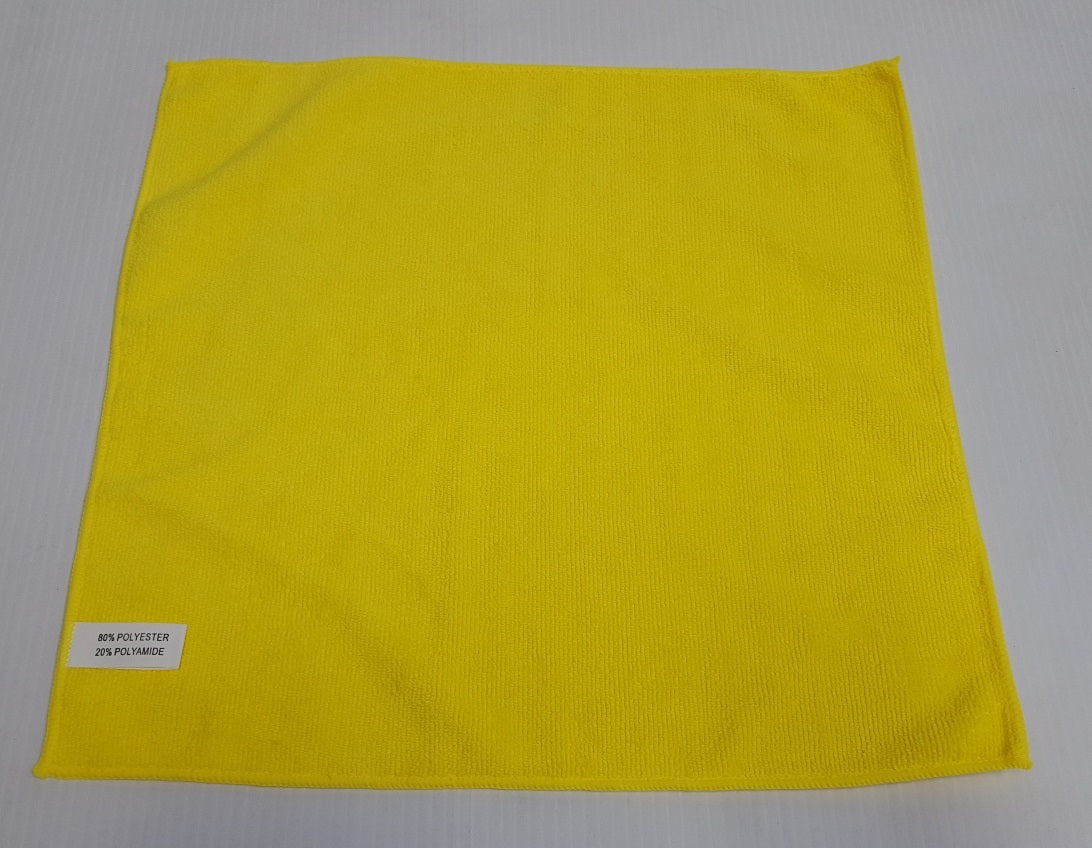 Microfiber Cloth 16 x 16 - 300 Gram - Yellow - 25/cs - Mfg #MS-YE40300
