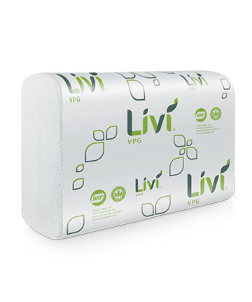 Solaris Livi VPG Multi-Fold Towels - White - 1 ply - 9.1" x 9.5" - 4000/cs - Mfg #43513