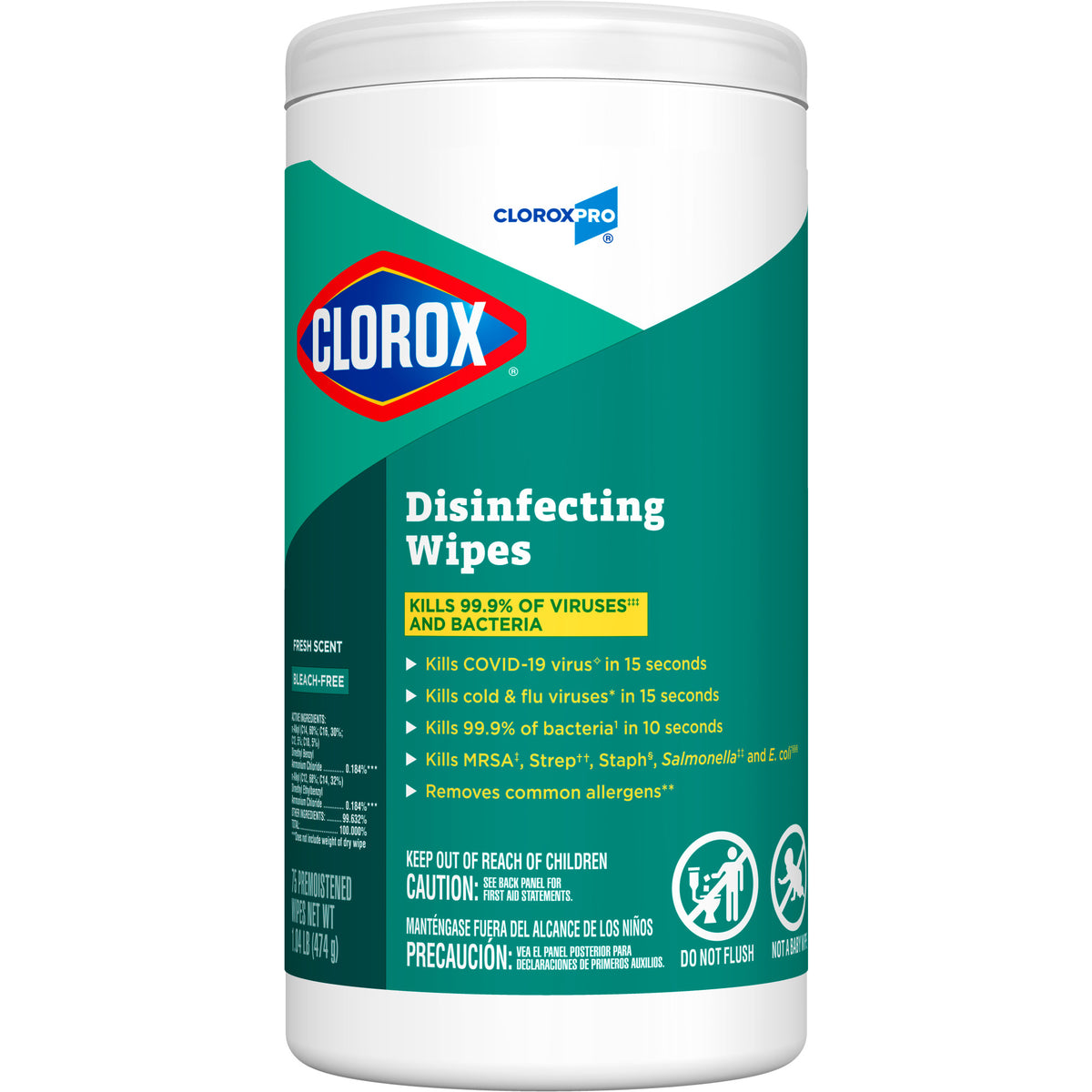 Clorox Disinfecting Wipes - Fresh Scent - 75 count - 6/cs - Mfg #15949