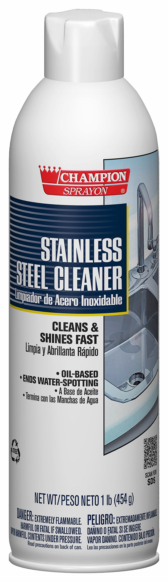 Chase Products Stainless Steel Cleaner - Oil Based - 16oz - 12/cs - Mfg #438-5197