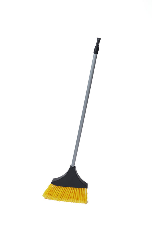 ABCO Large Angle Broom w/ Plastic Cap - Metal Handle - Flagged Yellow Bristles - 12/cs - Mfg #BR-1024MH