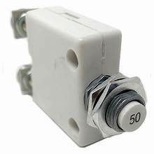 Circuit Breaker - 50A, 250VAC/50VDC Type 2 Push-Button (90 Degree Screw Term)