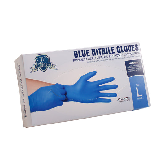 Empress Nitrile Exam Gloves Blue - Powder Free - Large - 3 mil - 1000/cs - Mfg #ENPFL2003