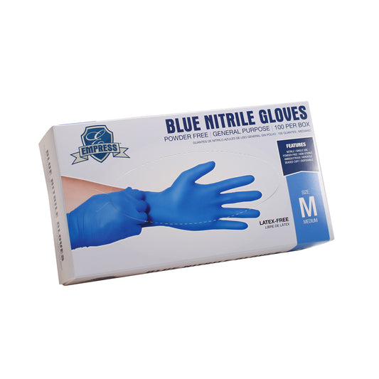 Empress Nitrile Exam Gloves Blue - Powder Free - Medium - 3 mil - 1000/cs - Mfg #ENPFM2002