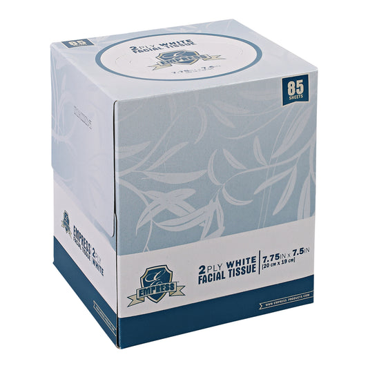Empress Facial Tissue - Cubed - 7.75" x 7.5" - White - 2 Ply - 85 sheets per box - 36/cs - Mfg #FT-30852