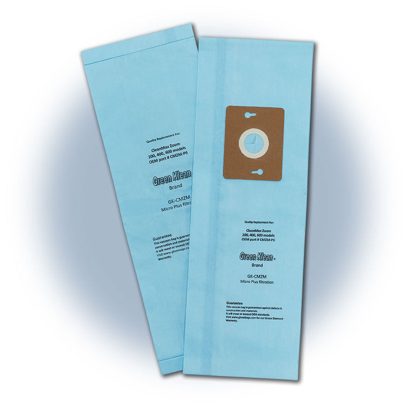 Replacement Vacuum Bags - CleanMax Zoom ZM-200, ZM-400, ZM-600 models - 10 bags/pkg - 10/case (100)