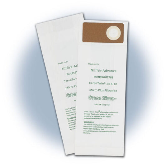 Replacement Vacuum Bags - Minuteman Phenom 15 & 18 Dual Motor Upright- 10 bags/pkg - 10/case (100)