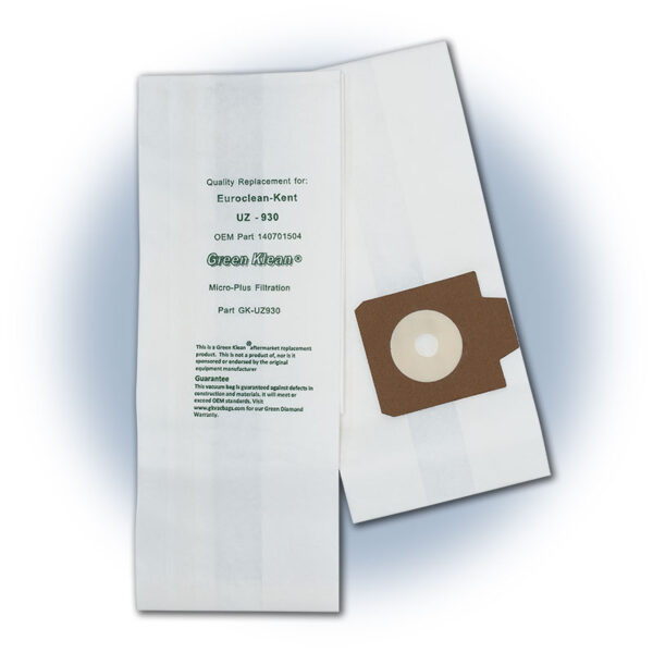 Replacement Vacuum Bags - Euroclean UZ930, UZ930s, GD930, DP9000, Z990, Z970 - 10 packs of 10 bags/case (100)