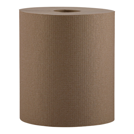 Nova 8" x 800' Roll Towels - 1 ply - Brown (Natural) - 6/cs