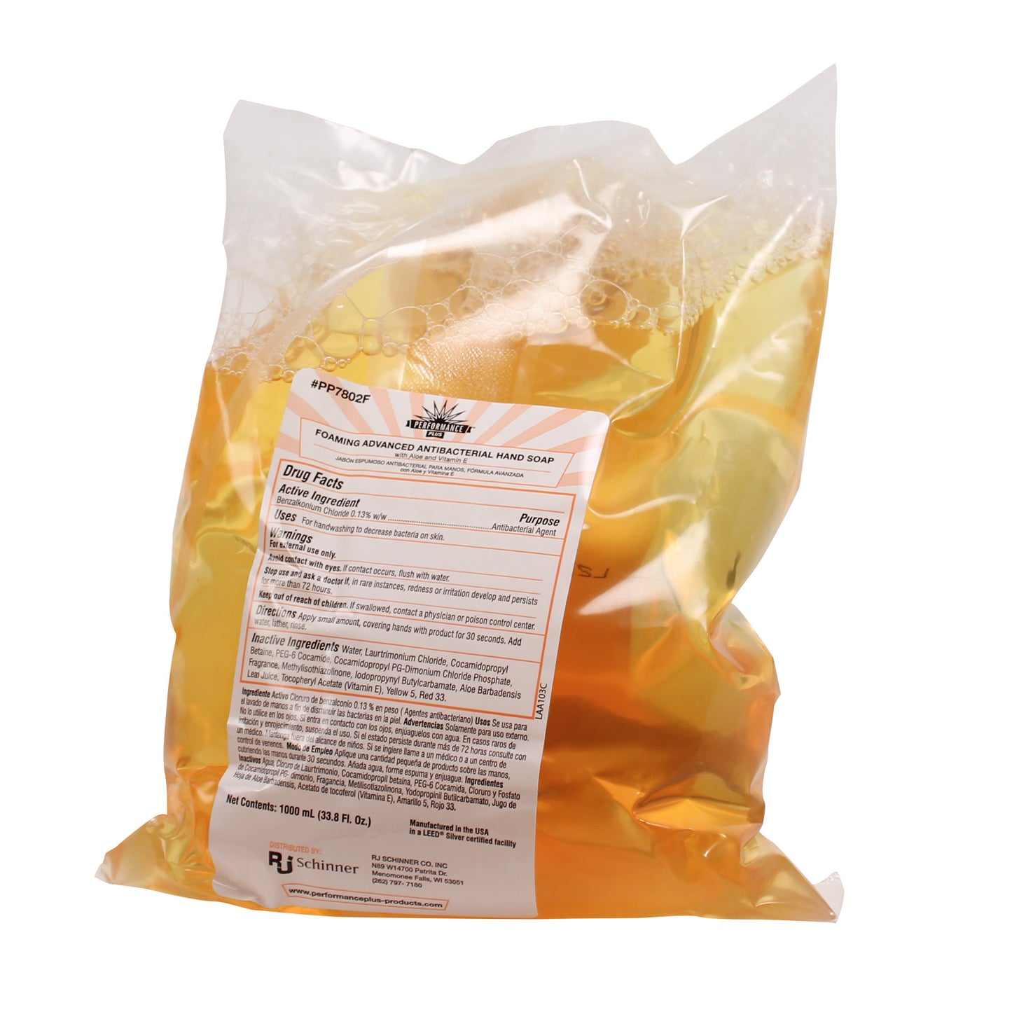 Performance Plus Foaming Antibacterial Hand Soap - Amber - w/ Citrus Spice Scent - 1000ml - 6/cs