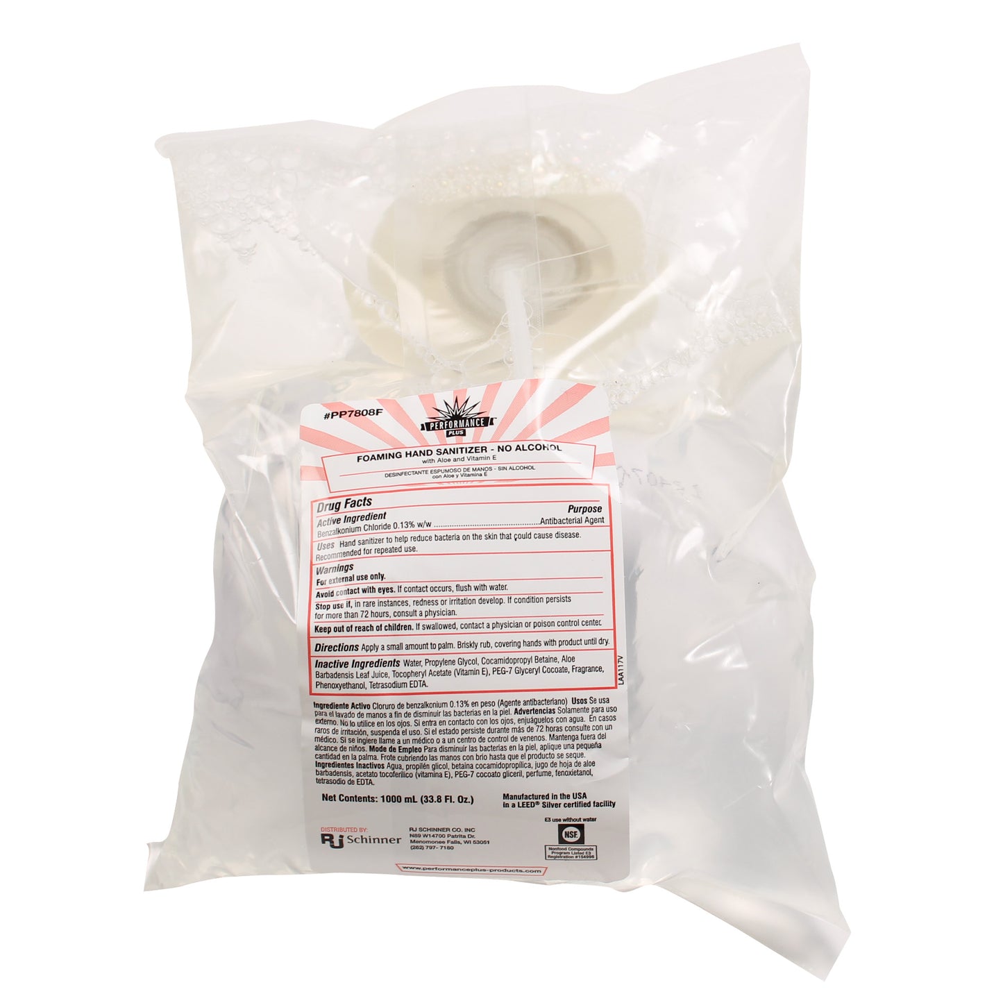 Performance Plus Foaming Hand Sanitizer - Clear - w/ Light Linen Scent (Alcohol Free) - 1000ml - 6/cs