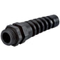 Strain Relief for Floor Machines -  Black Flex, .5" NPT w/ Nylon Lock Nut