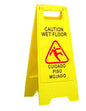 Yellow Plastic Caution Wet Floor Sign - 11.5" - Folding - 10/cs - Mfg #WS-0001
