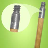 ABCO Metal Tip Threaded Broom Handle - Wooden - 60" x 1-1/8" - Each - Mfg #01123
