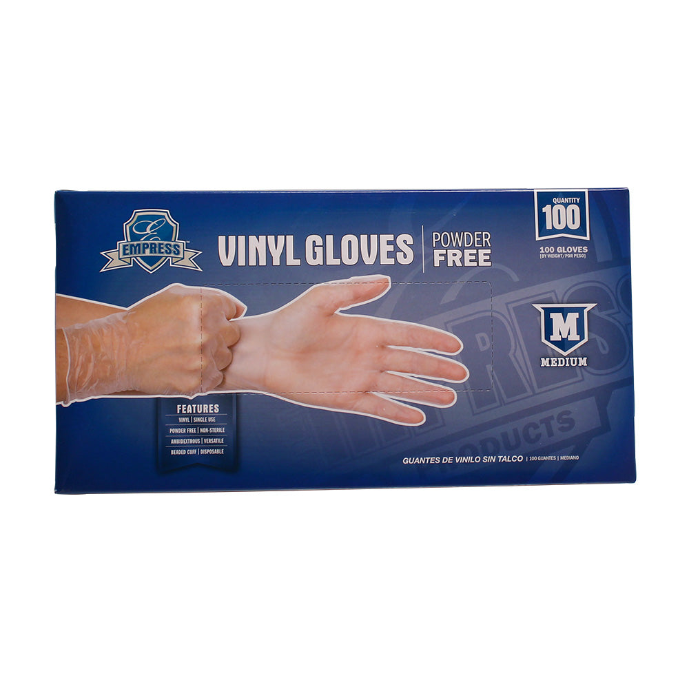 Empress Vinyl Gloves Powder Free - Small - 100/box - 10/cs - Mfg #EVPFM4001