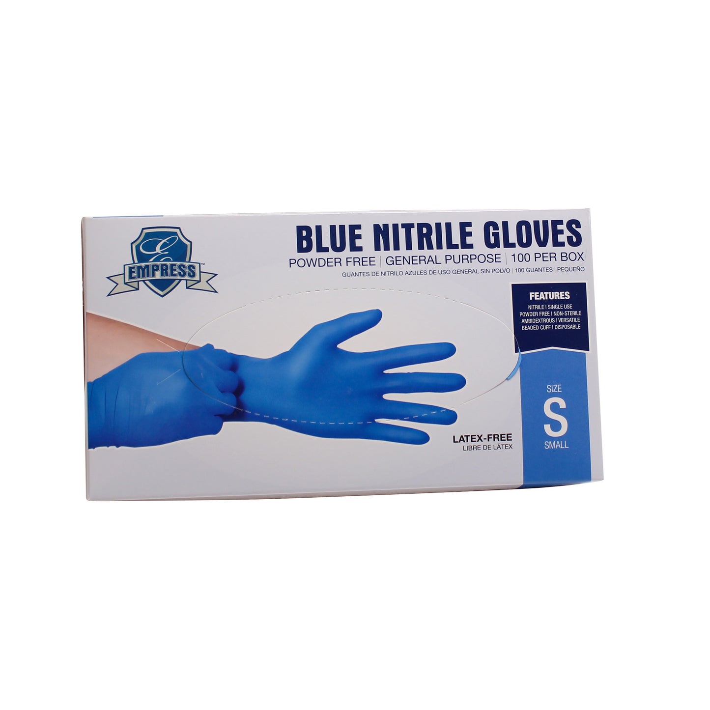Empress Nitrile Exam Gloves Blue - Powder Free - Small - 3 mil - 1000/cs - Mfg #ENPFS2001