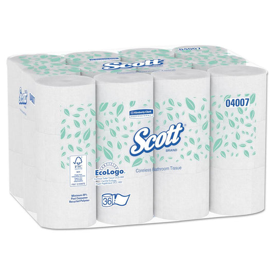KC Coreless Toilet Tissue - 4" x 3.94" - 1000 shts - 36/cs - Mfg #04007