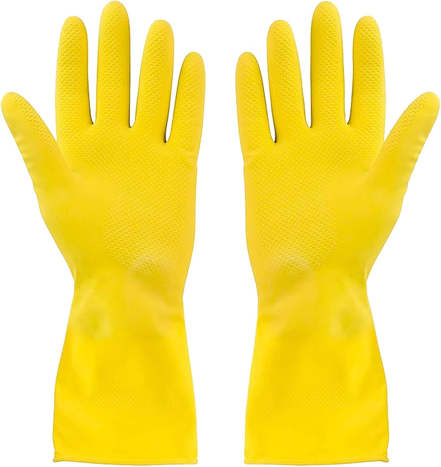 Yellow Rubber Gloves - 1.38mil - Large - 12 pair/pkg